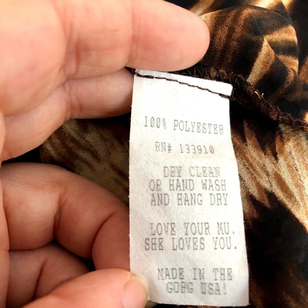 Show Me Your Mumu Small NWT Womens Brown Black Leopard Sheer Popover Blouse - Picture 6 of 6